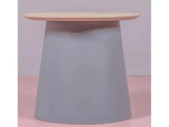 Mesa auxiliar redonda en madera de roble (50cm) - Norway - Gris