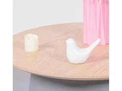 Mesa auxiliar redonda en madera de roble (50cm) - Norway - Gris