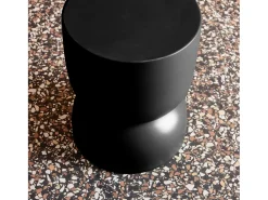 Mesa auxiliar, rincón de sofá, mesita metal ø32 x h42cm negro