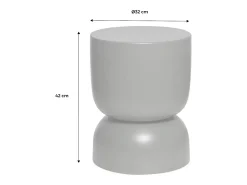 Mesa auxiliar, rincón de sofá, mesita metal ø32 x h42cm mostaza