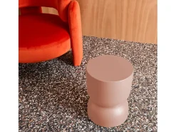 Mesa auxiliar, rincón de sofá, mesita metal ø32 x h42cm nude