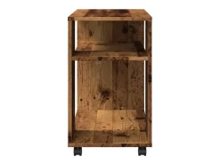 Mesa auxiliar rodante madera ingeniería envejecido 70x35x60 cm