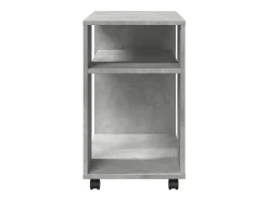 Mesa auxiliar ruedas madera ingeniería gris hormigón 70x35x60cm