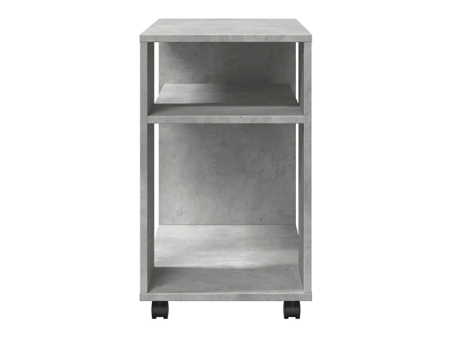 Mesa auxiliar ruedas madera ingeniería gris hormigón 70x35x60cm