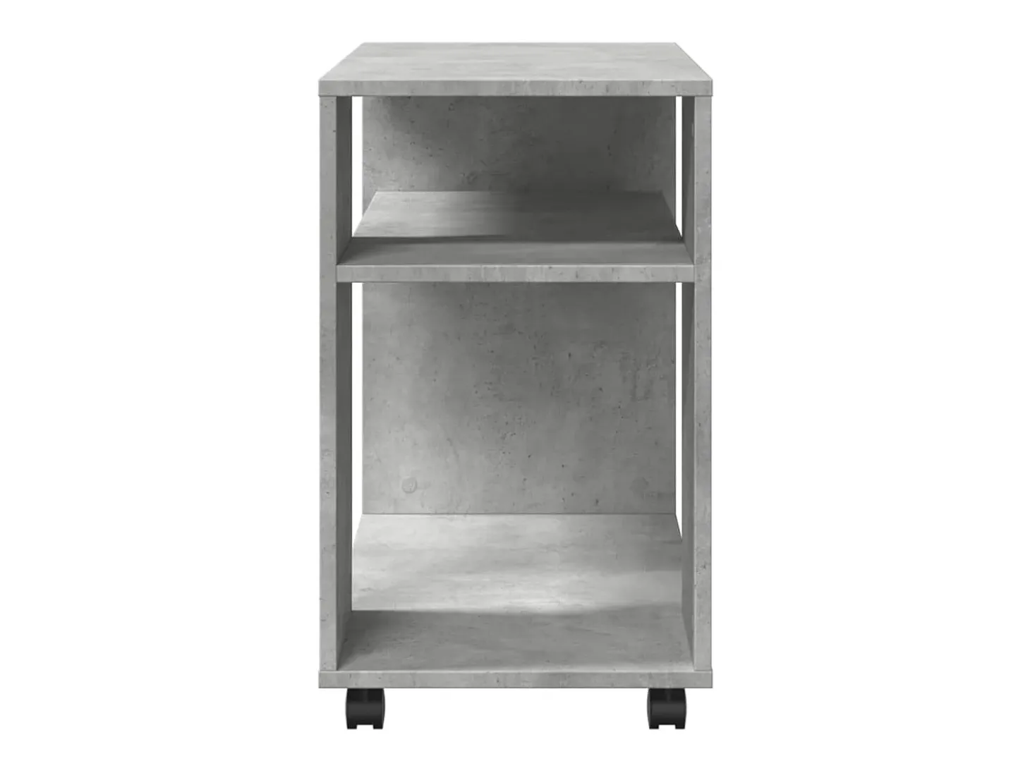 Mesa auxiliar ruedas madera ingeniería gris hormigón 70x35x60cm