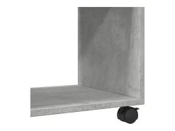 Mesa auxiliar ruedas madera ingeniería gris hormigón 70x35x60cm