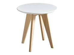 Mesa Auxiliar Salón Comedor Blanco y Roble 40 cm