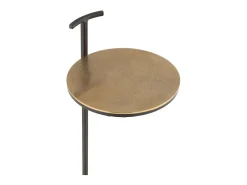 Mesa auxiliar Tania de aluminio negro y dorado D 25 cm