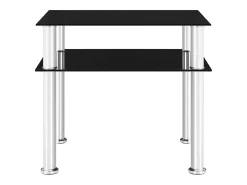Mesa auxiliar vidrio templado negra 45x50x45 cm
