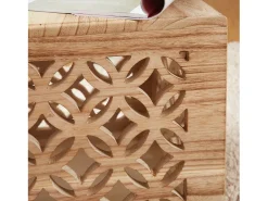 Mesa auxiliar 39x40x40 cm cubo de madera marrón para luz de mesita de noche