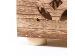 Mesa auxiliar 39x40x40 cm cubo de madera marrón para luz de mesita de noche