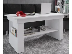 Mesa auxiliar y mesa de centro Kobila Blanco AL. 52 x AN. 115 x P. 65 cm