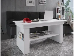 Mesa auxiliar y mesa de centro Kobila Blanco AL. 52 x AN. 115 x P. 65 cm