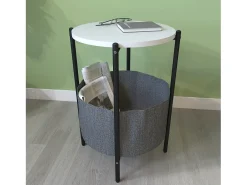 Mesa auxiliar y mesa de centro Pulia Blanco AL. 60 x AN. 43 x P. 43 cm