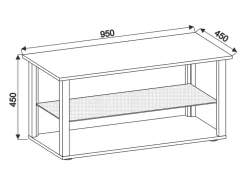 Mesa auxiliar y mesa de centro Wanilo Antracita AL. 45 x AN. 65 x P. 45 cm
