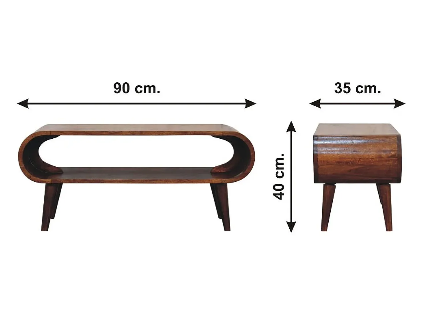 Mesa baja Amaya de estilo nórdico.
