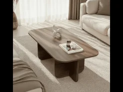 Mesa baja rectangular con tablero de bordes redondeados L120 cm - BECAJ