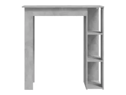Mesa bar con estante contrachapada gris hormigón 102x50x103,5cm
