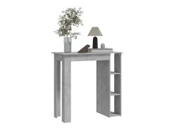 Mesa bar con estante contrachapada gris hormigón 102x50x103,5cm