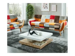 Mesa centro FAUSTO - Tablero pivotante - MDF lacado bicolor