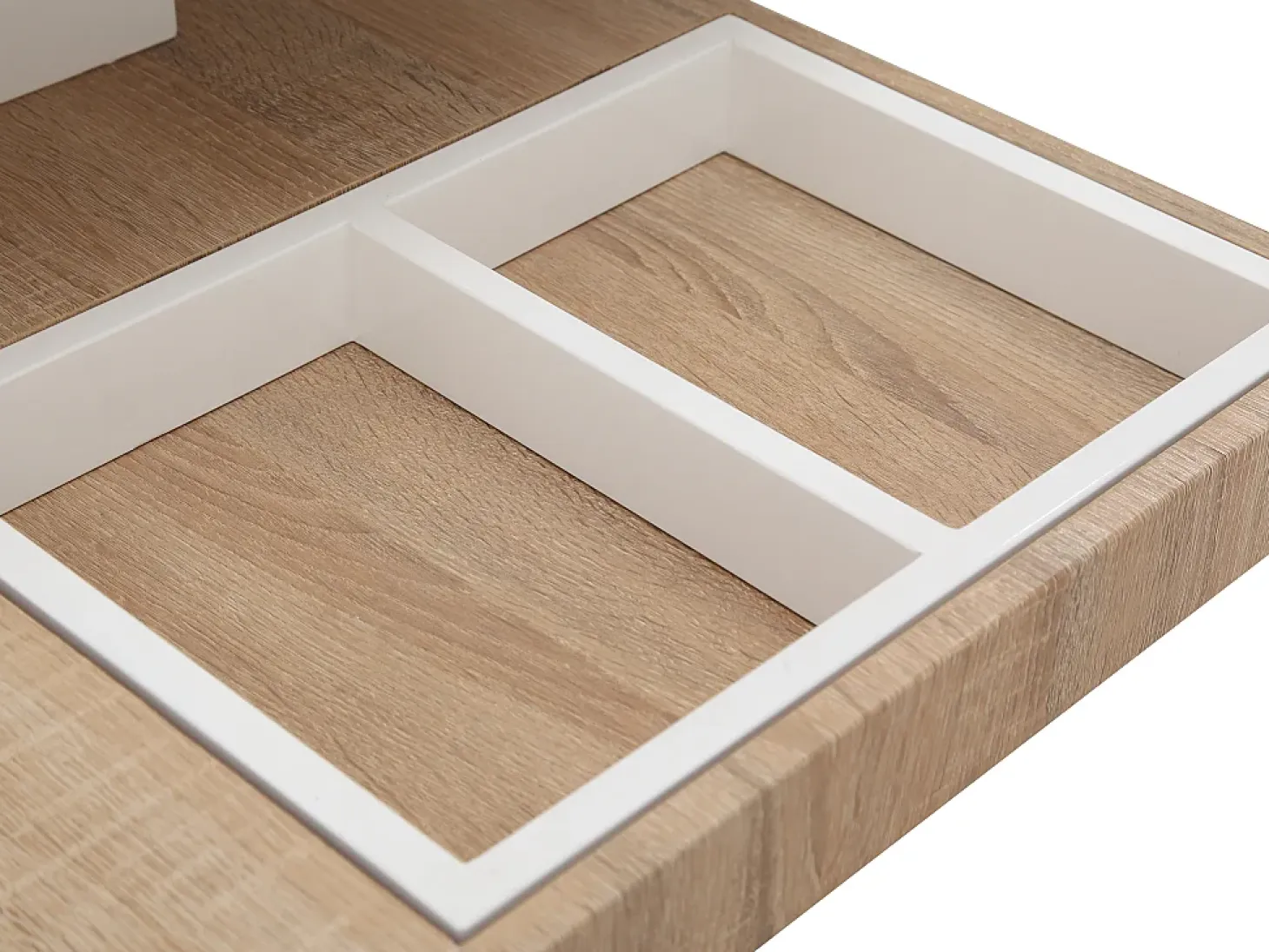 Mesa centro FAUSTO - Tablero pivotante - MDF lacado bicolor