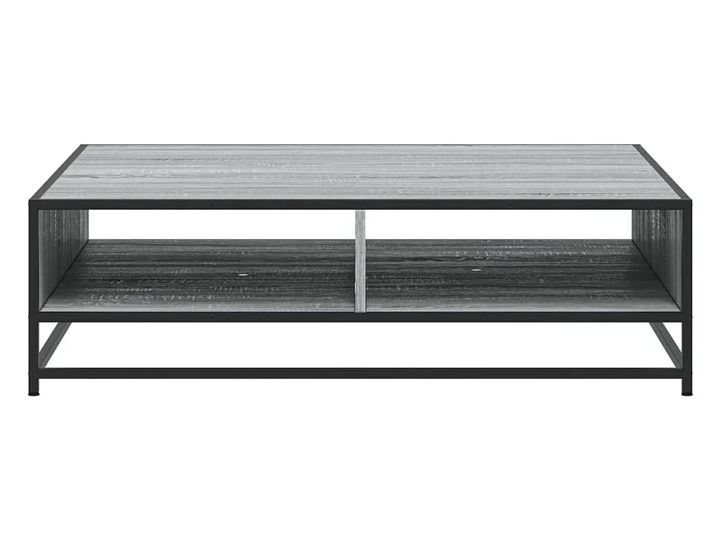 Mesa centro madera ingeniería y metal gris Sonoma 100x100x30 cm