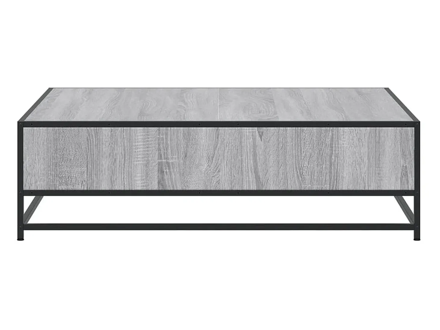 Mesa centro madera ingeniería y metal gris Sonoma 100x100x30 cm