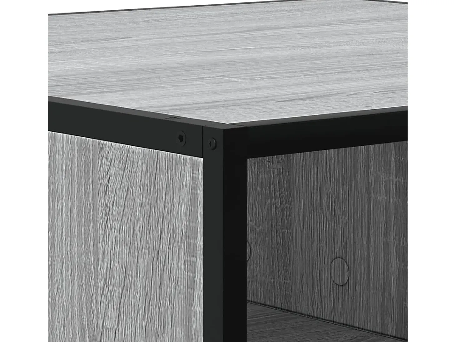 Mesa centro madera ingeniería y metal gris Sonoma 100x100x30 cm