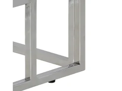 Mesa consola acero inoxidable plateado madera maciza reciclada