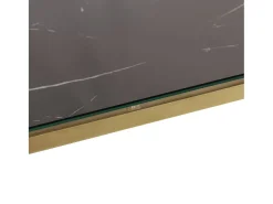 Mesa consola acero inoxidable dorado y vidrio templado