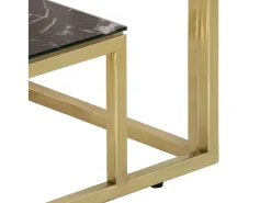Mesa consola acero inoxidable dorado y vidrio templado