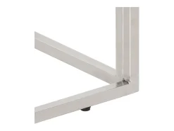 Mesa consola acero inoxidable madera maciza traviesa plateado