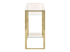 Mesa consola acero inoxidable dorado y vidrio templado