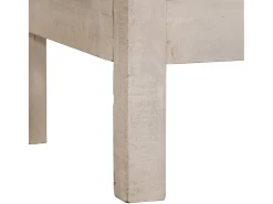 Mesa consola blanca 110x35x75 cm madera maciza de mango