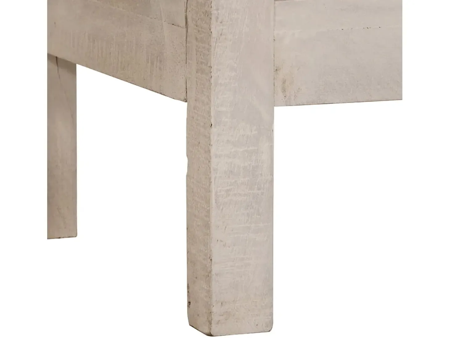 Mesa consola blanca 110x35x75 cm madera maciza de mango