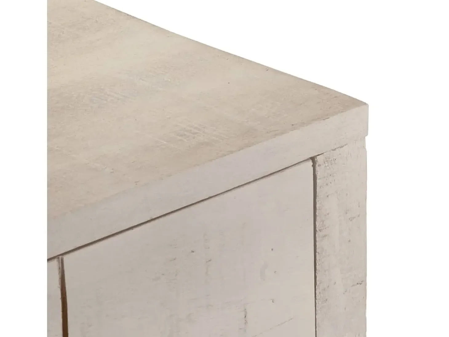 Mesa consola blanca 110x35x75 cm madera maciza de mango