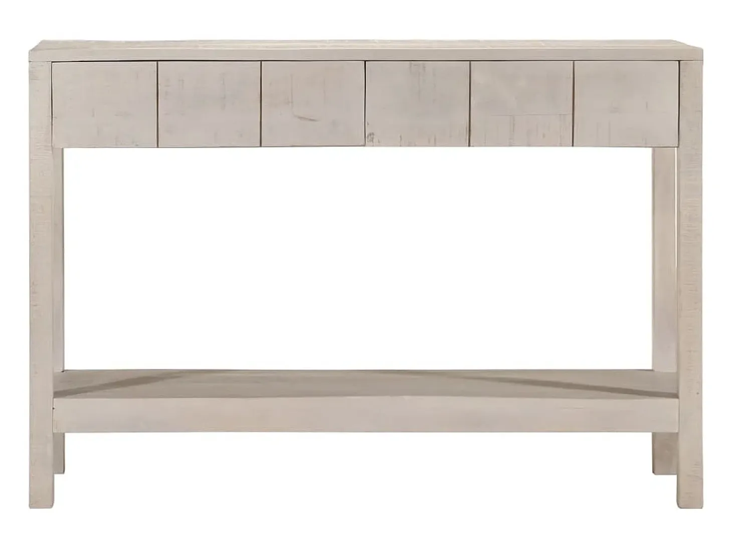 Mesa consola blanca 110x35x75 cm madera maciza de mango