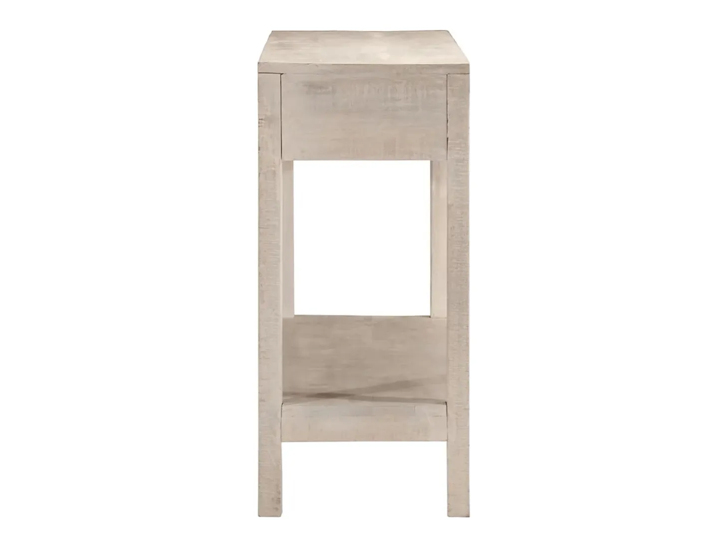 Mesa consola blanca 110x35x75 cm madera maciza de mango