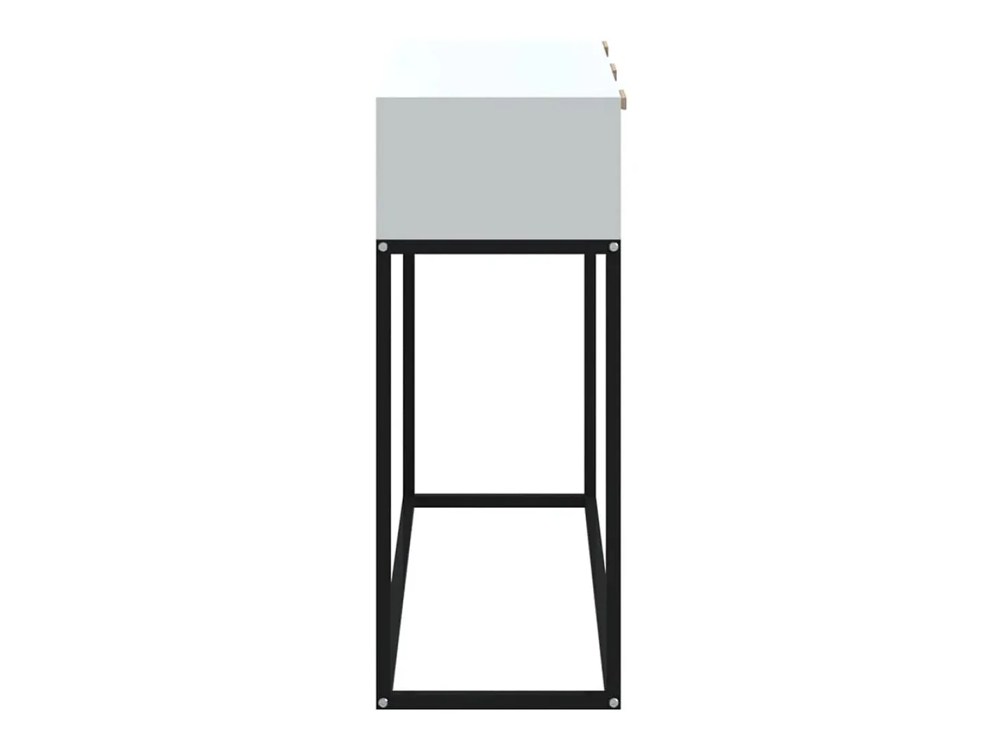 Mesa consola blanca 105x30x75 cm madera contrachapada y hierro