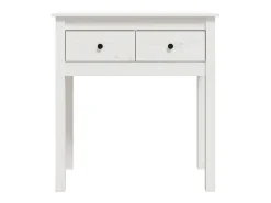 Mesa consola Blanca 70x35x75 cm Madera maciza de pino