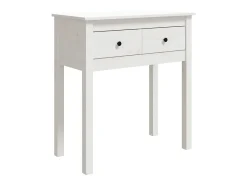 Mesa consola Blanca 70x35x75 cm Madera maciza de pino