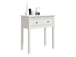 Mesa consola Blanca 70x35x75 cm Madera maciza de pino