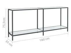 Mesa consola Blanca 180x35x75,5 cm Cristal templado