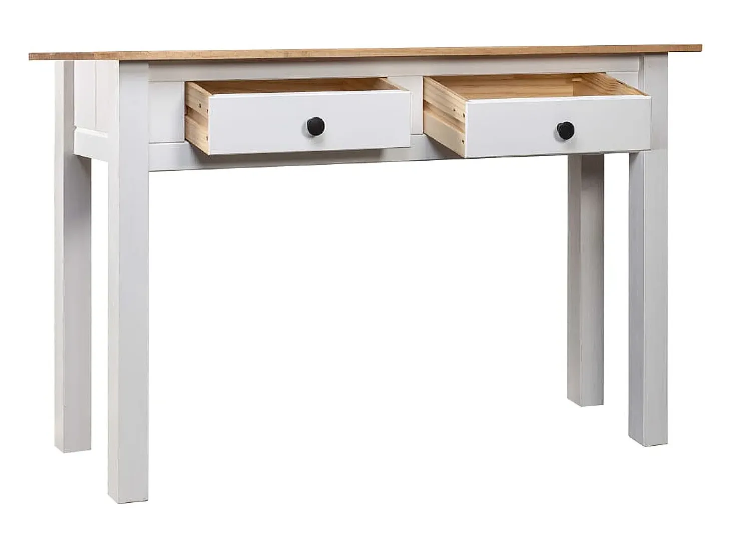 Mesa consola Blanca 110x40x72 cm Pino macizo gama Panamá