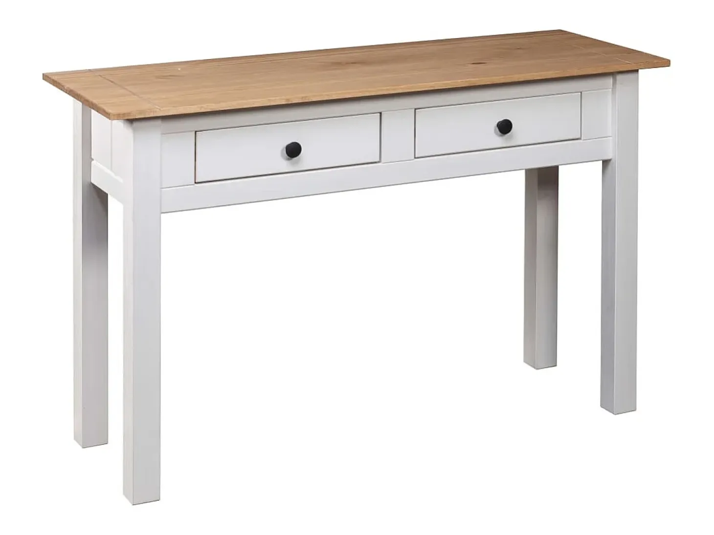 Mesa consola Blanca 110x40x72 cm Pino macizo gama Panamá