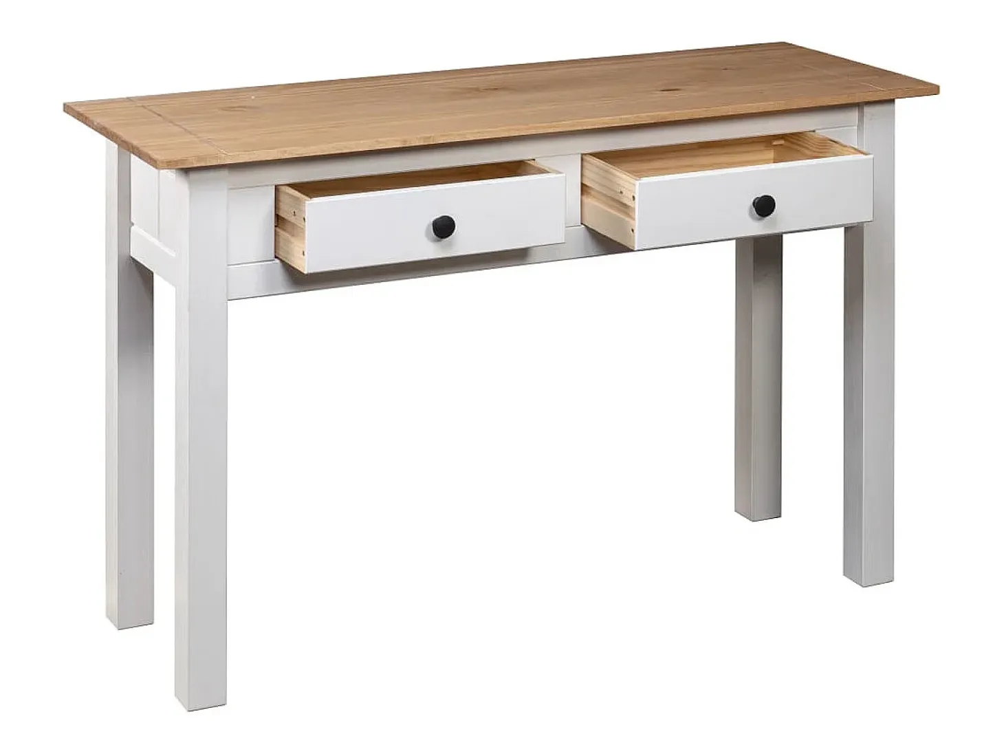 Mesa consola Blanca 110x40x72 cm Pino macizo gama Panamá