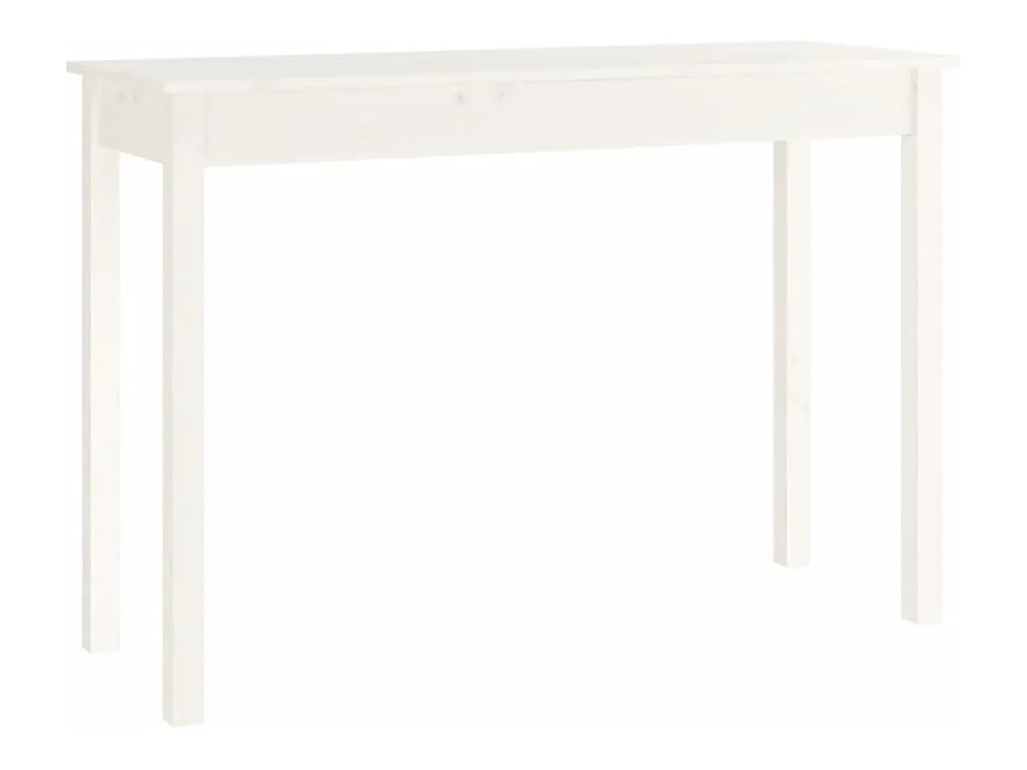 Mesa consola Blanca 110x40x75 cm Madera maciza de pino