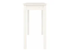 Mesa consola Blanca 110x40x75 cm Madera maciza de pino