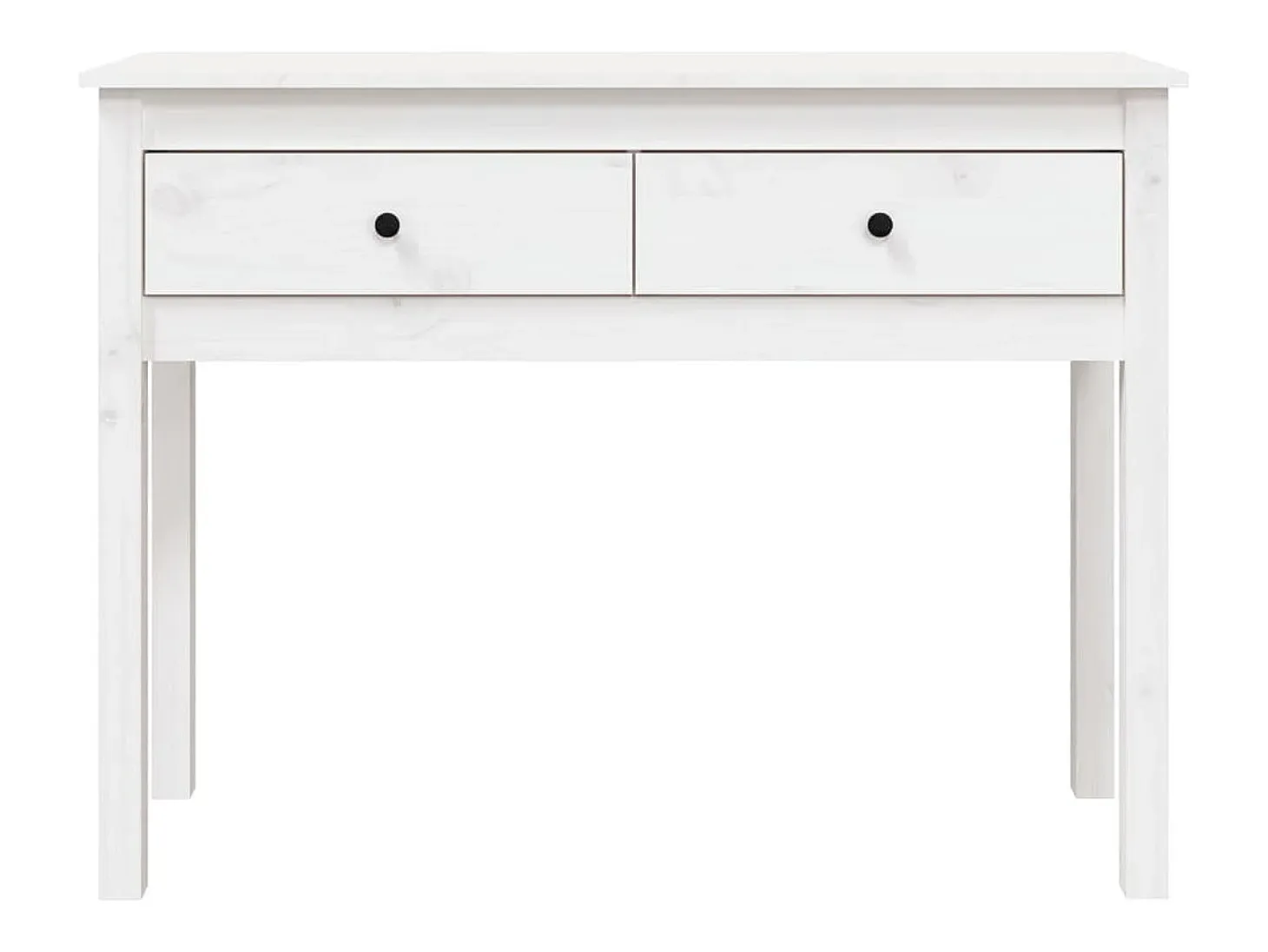 Mesa consola Blanca 100x35x75 cm Madera maciza de pino