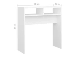 Mesa consola blanca 78x30x80 cm madera de ingeniería